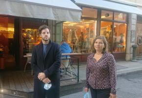Anthony Castrilli et Helena Rigotti, président et vice-présidente du Groupement professionnel des restaurateurs et hôteliers (GPRH). MARIE PRIEUR