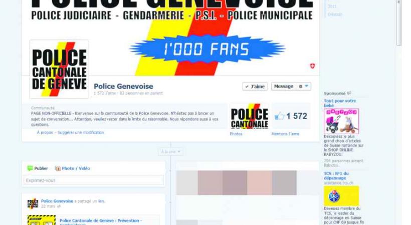 La page Facebook de la police ne comprte plus le logo officiel. 