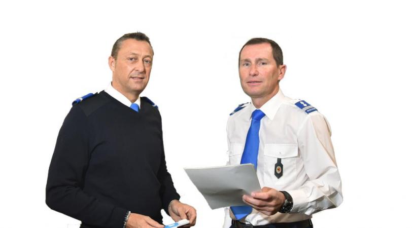 Le major Patrick Pulh et le capitaine Christophe Cergneux. POLICE ROUTIèRE
