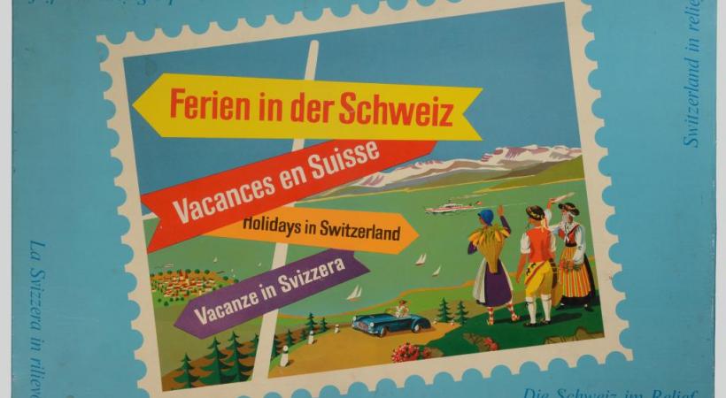 Jeu de société «Vacances en Suisse», vers 1960. CRIÉE, FONDS WIBLé, PHOTO FLORA BEVILACQUA 