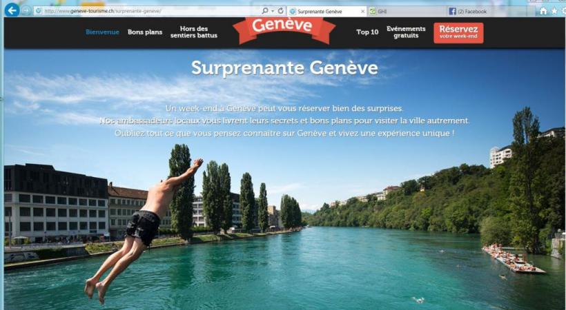 La photo qui soulève des vagues est publiée sur le site internet de Genève Tourisme pour promouvoir la ville autrement. DR 