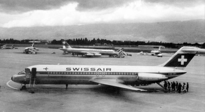 L’aéroport de Cointrin en 1970, tiré du livre  de René Hug, «L’Avion à Genève». DR 