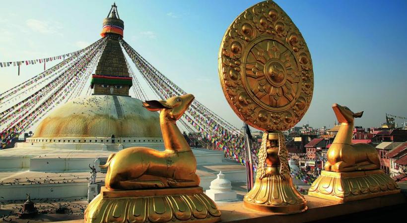 Badnath et son stupa qui garde un œil bienveillant sur les alentours de Katmandou.