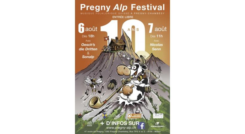  Affiche des 10 ans du Pregny Alp Festival.