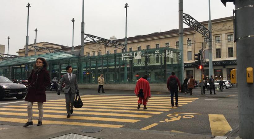 En ville de Genève, 45% des déplacements se font à pied. THIBAULT SCHNEEBERGER7DR 