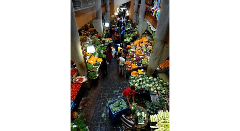 Le marché couvert de Port-Louis, capitale de l’Ile Maurice.