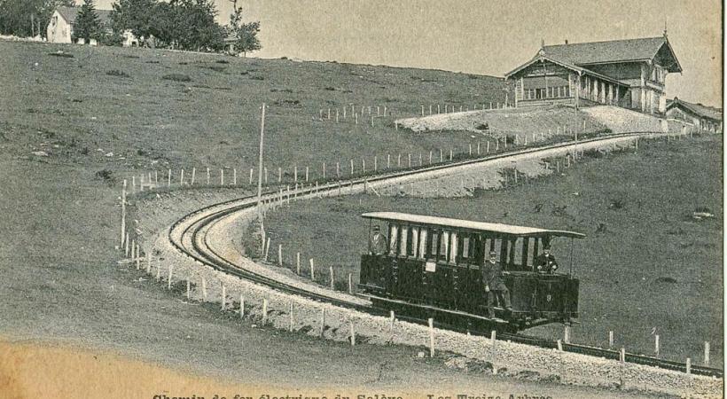 La gare des Treize-Arbres, terminus de la ligne au départ d’Etrembières, inaugurée en 1892. DR