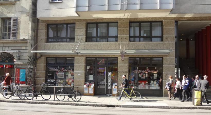La librairie du Boulevard (ci-dessous), rue de Carouge, a remplacé le Restaurant des Beaux-Arts. DR/WIKIMÉDIA