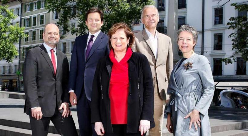 Les cinq membres du Conseil administratif vivent leurs dernières semaines d’une législature de cinq ans. VILLE DE GENèVE